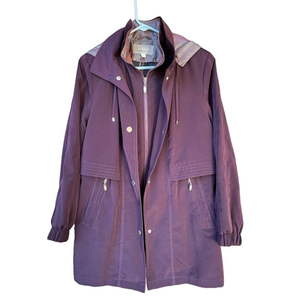Croft & Barrow Women's Plum Jacket Coat Size Small with Detachable Hood